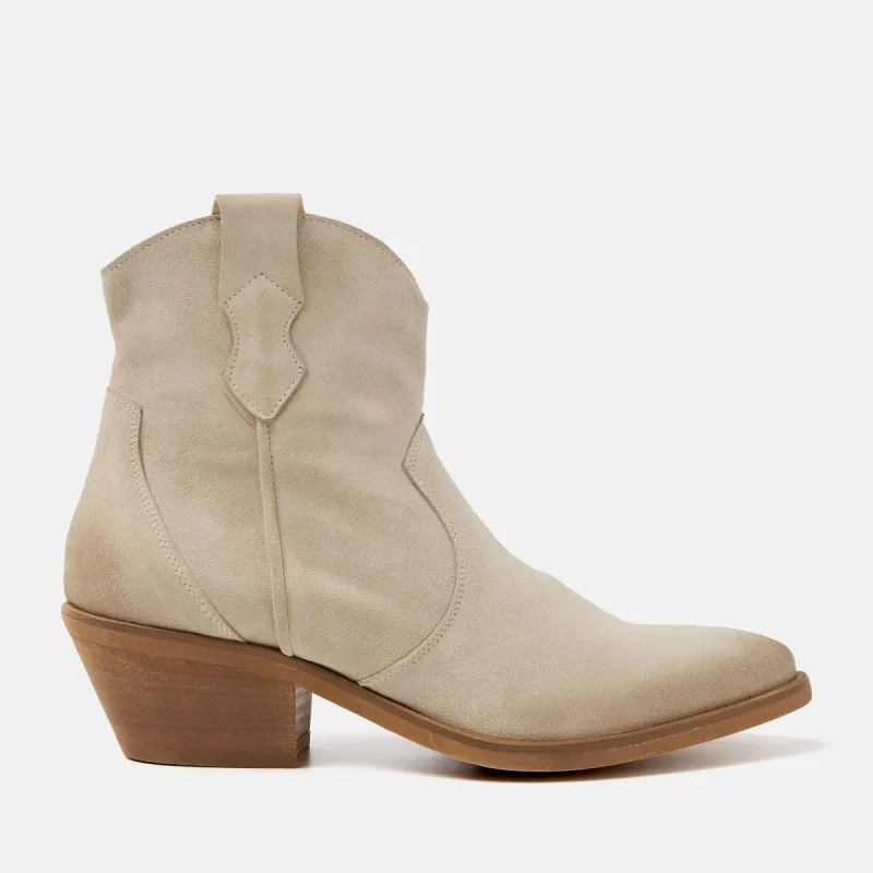 Arianna Suede Dames Enkellaarsjes Beige sold by Lazmani