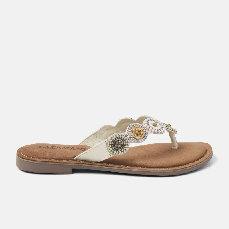 Luna Leren Dames Slippers Off-White sold by Lazmani
