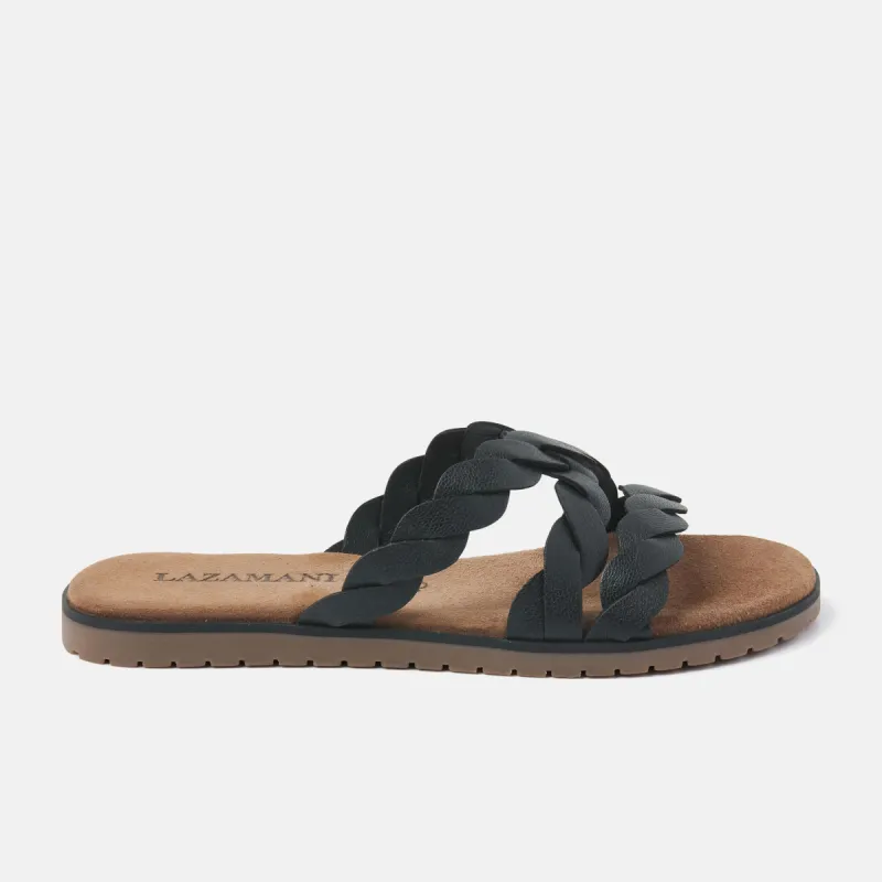 Eden Leren Dames Slippers Black sold by Lazmani