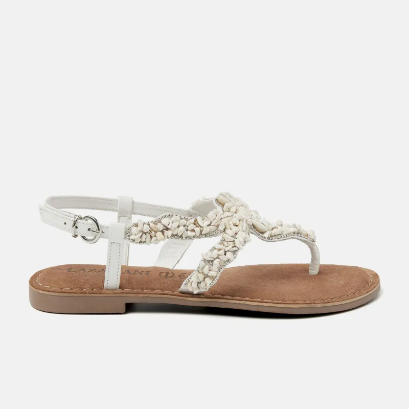 Greta Suede Dames Sandalen White sold by Lazmani