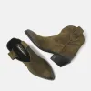 Gigi Dames Enkellaarsjes Suede Green sold by Lazmani