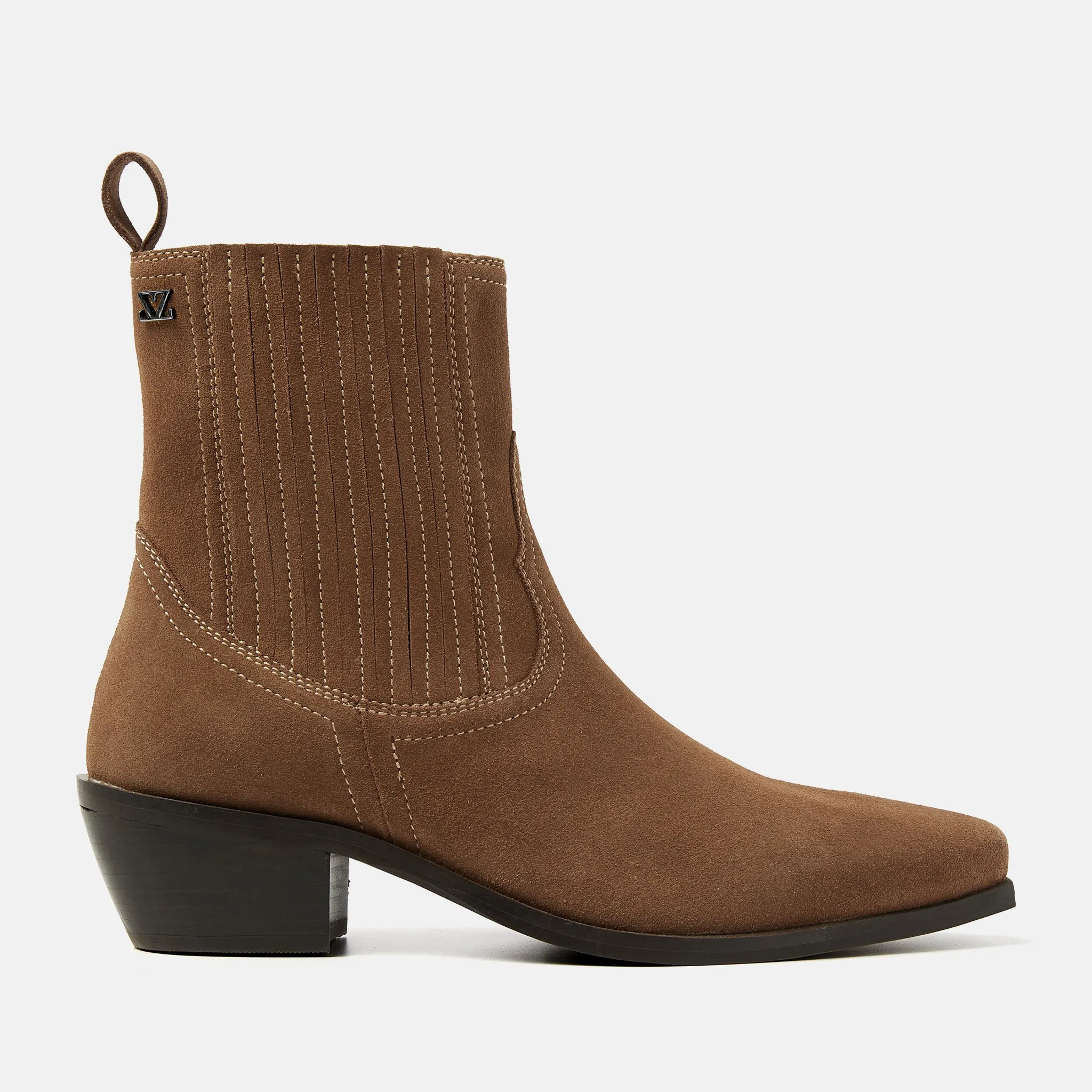 Jade Dames Chelsea Boots Suede Taupe sold by Lazmani