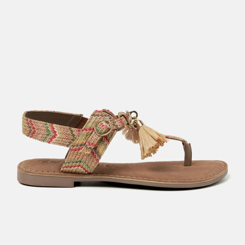 Noa Raffia Dames Sandalen Brown sold by Lazmani