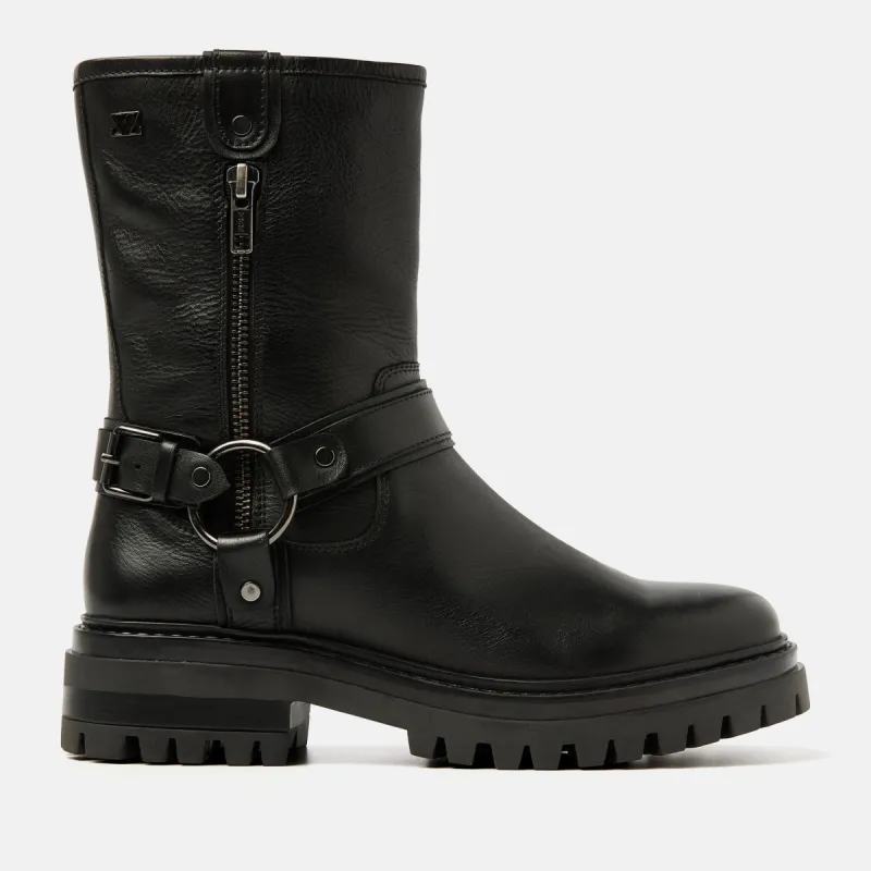 Merle Dames Biker Boots Leer Black sold by Lazmani
