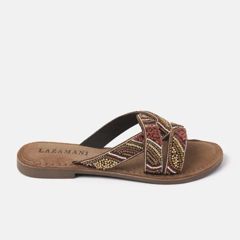 Dames Slippers 75.337 Brown sold by Lazmani