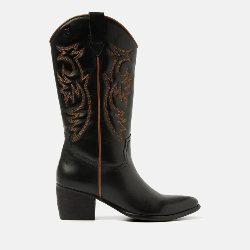 Gisele Dames Cowboy Laarzen Leer Black sold by Lazmani