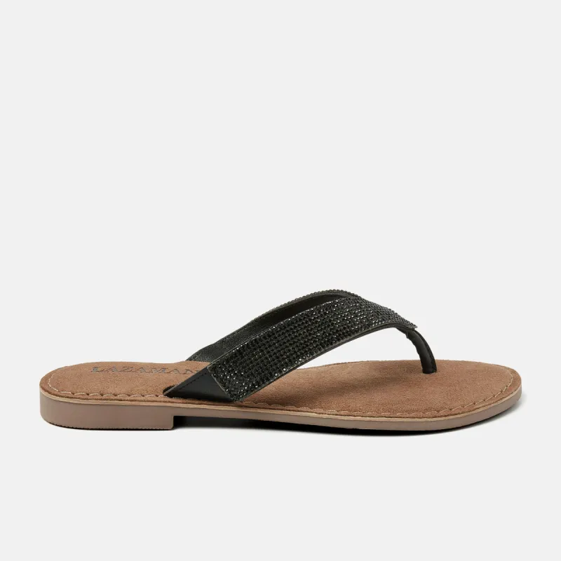 Ilja Leren Dames Slippers Black sold by Lazmani
