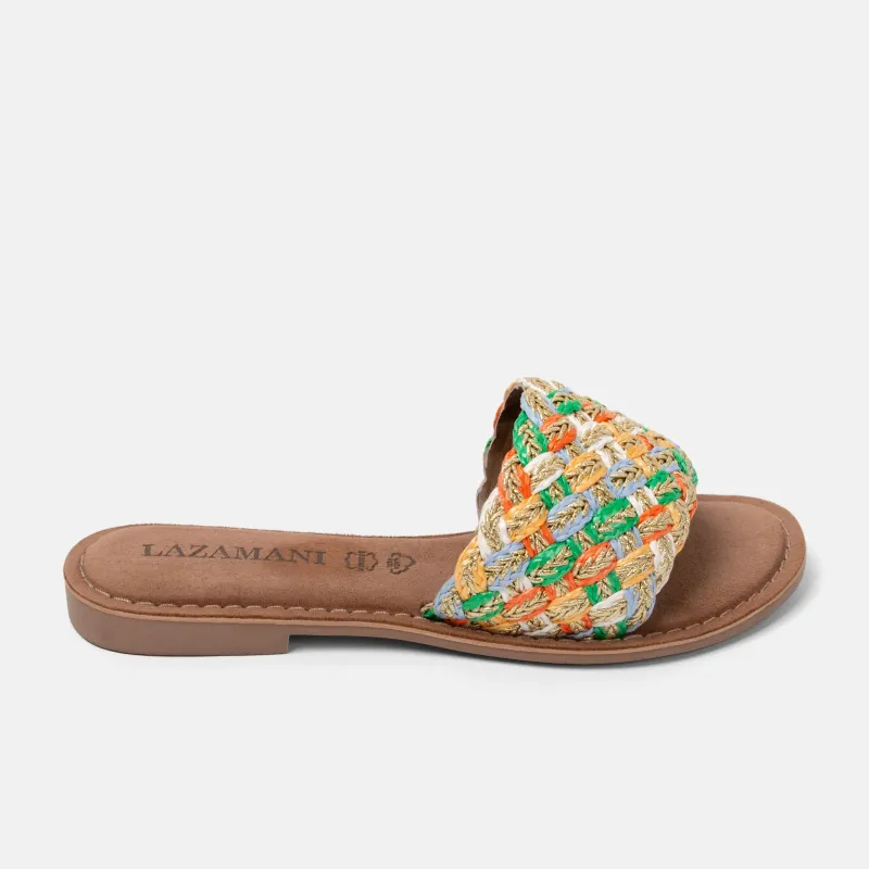 Zita Dames Slippers Raffia Multi sold by Lazmani