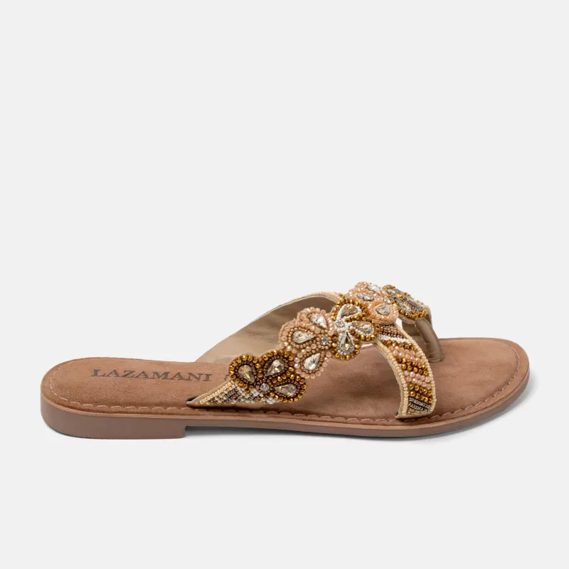 Perla Dames Slippers Leer Beige sold by Lazmani