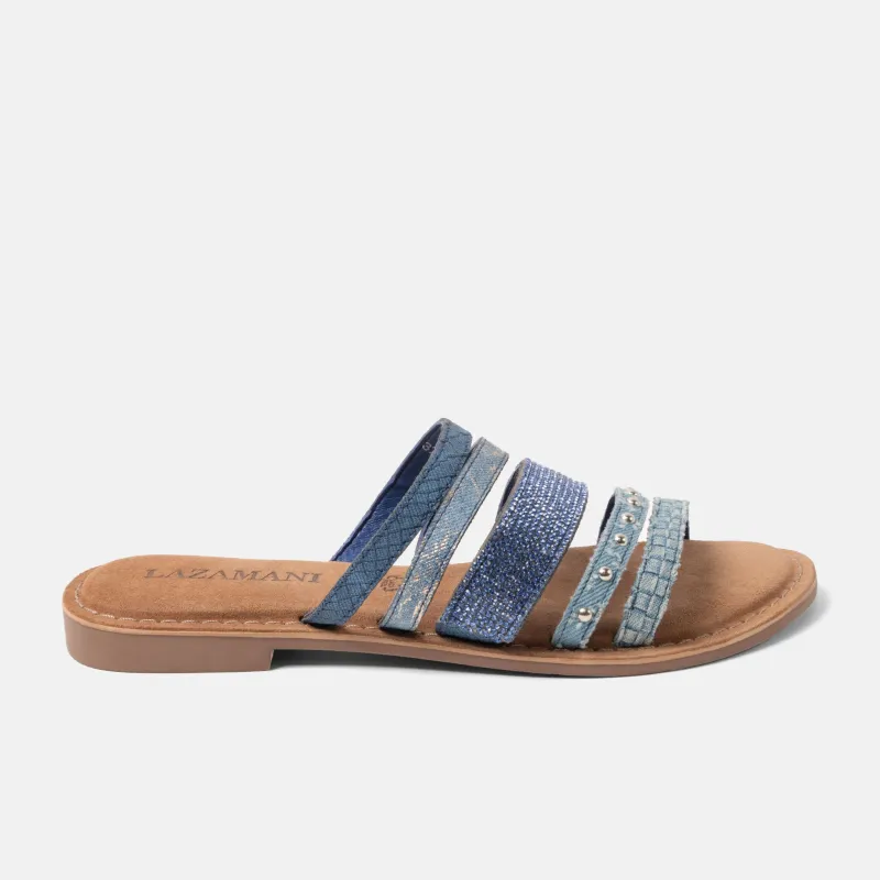 Caro Dames Slippers Denim sold by Lazmani