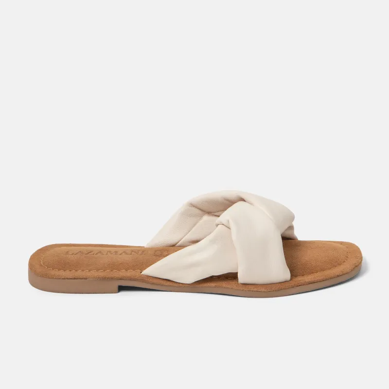 Kai Leren Dames Slippers White sold by Lazmani