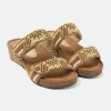 Sol Dames Slippers Leer Beige sold by Lazmani