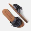 Zinnia Dames Slippers Leer Black sold by Lazmani