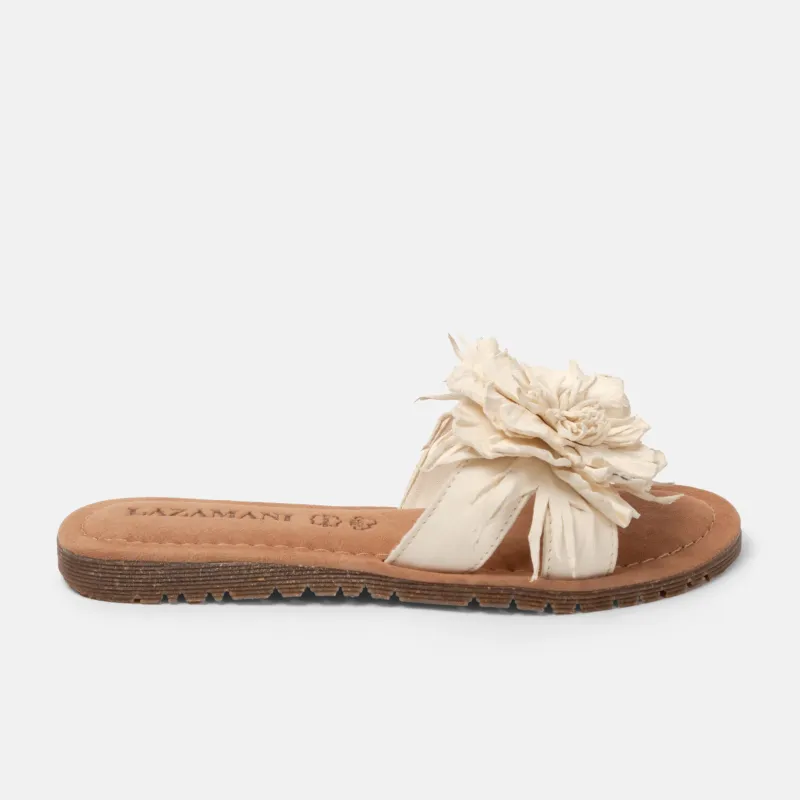 Zinnia Dames Slippers Leer Offwhite sold by Lazmani