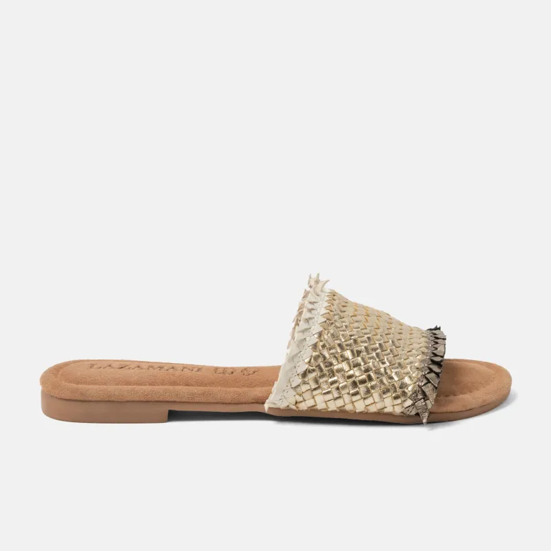 Candie Dames Slippers Leer Platino sold by Lazmani