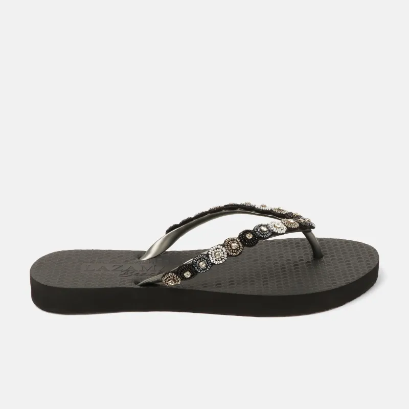 Mallorca Beach Dames Slippers Black sold by Lazmani