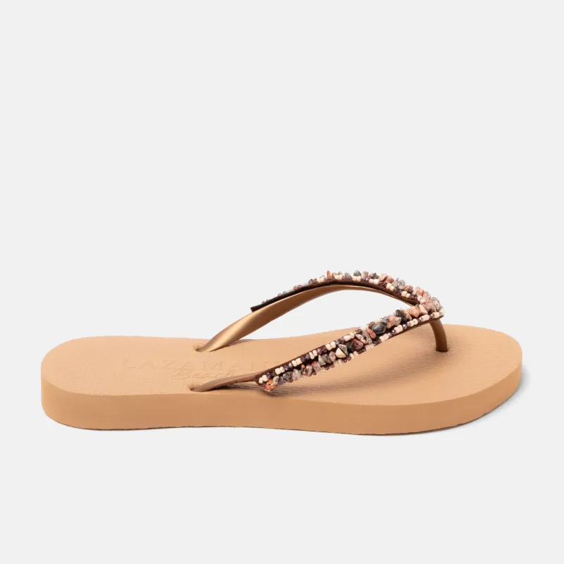 Palma Beach Dames Slippers Brown sold by Lazmani