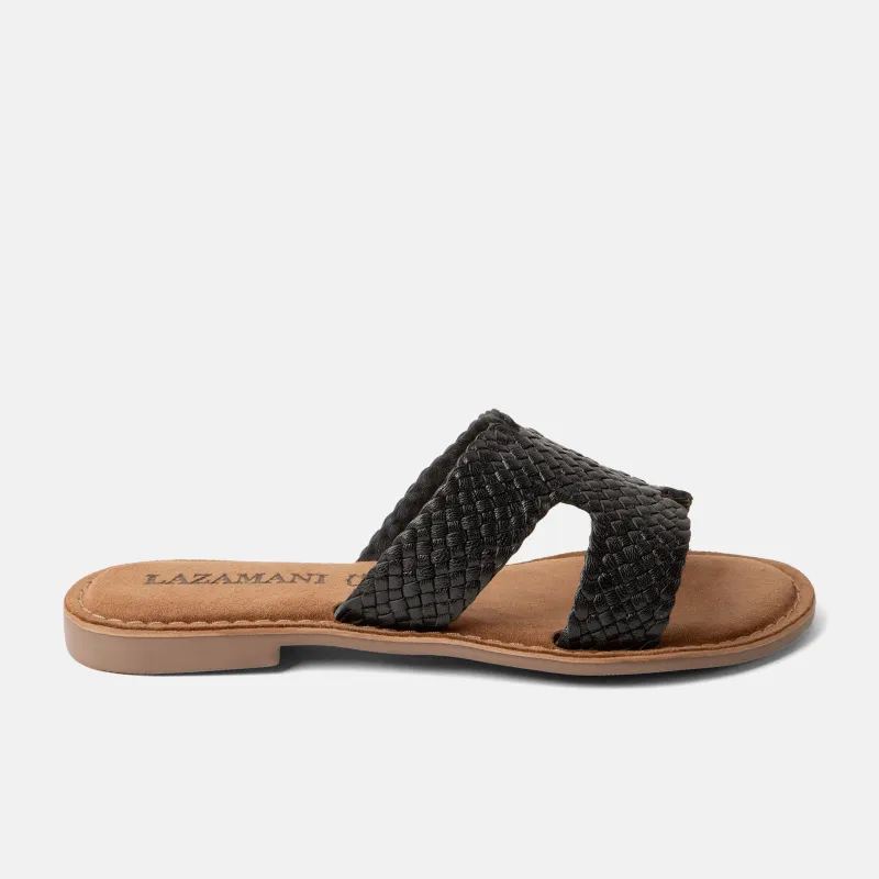 Flor Dames Slippers Leer Black sold by Lazmani