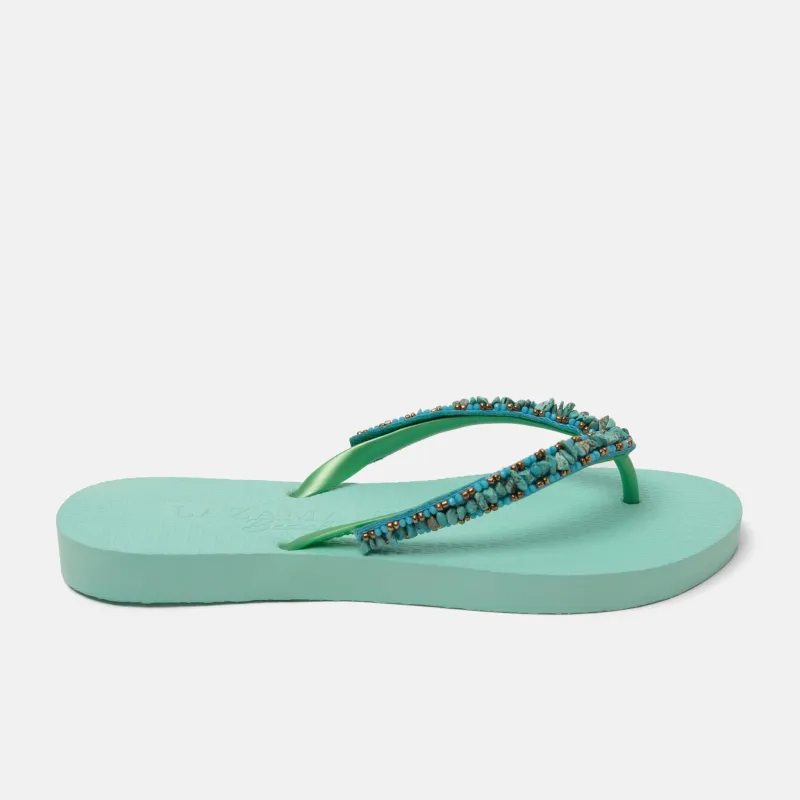 Palma Beach Dames Slippers Aqua sold by Lazmani
