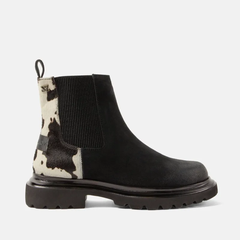 Haidy Dames Boots Suede Black/White sold by Lazmani