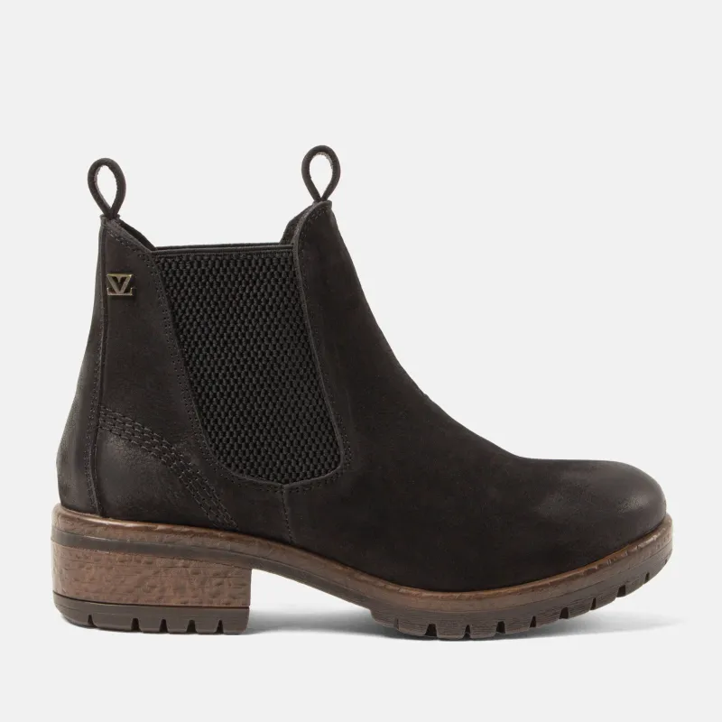 Lia Dames Chelsea Boots Leer Black sold by Lazmani
