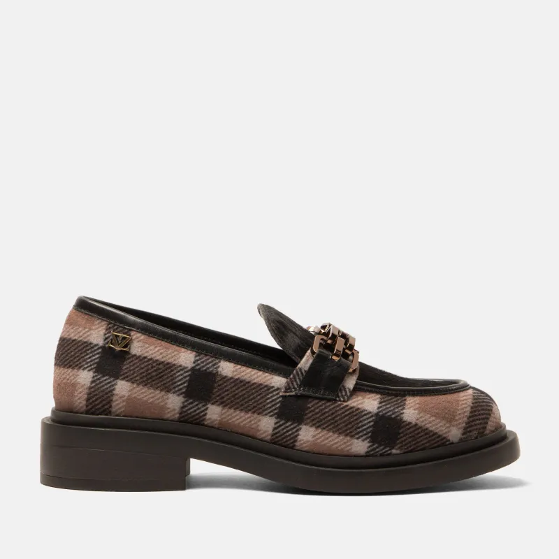 Oxford Dames Loafers Tartan Black sold by Lazmani