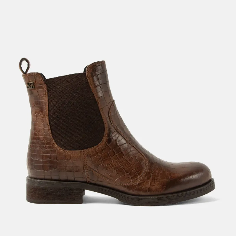 Marij Dames Chelsea Boots Leer Brown sold by Lazmani