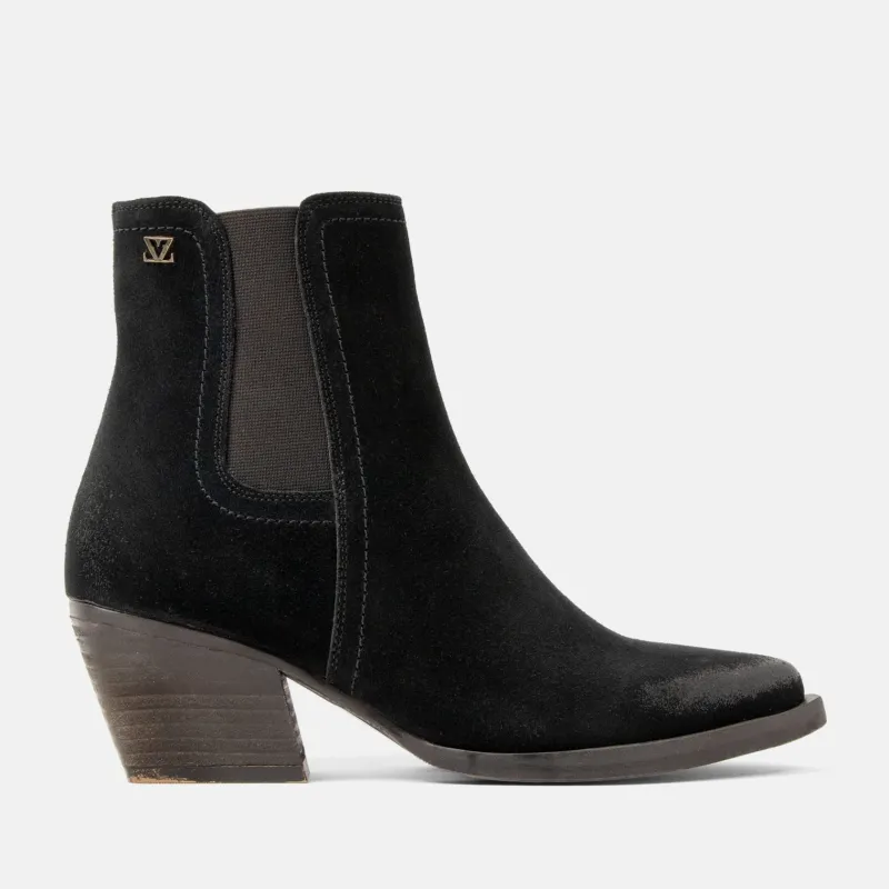 Annie Dames Enkellaarsjes Suede Black made by Lazmani