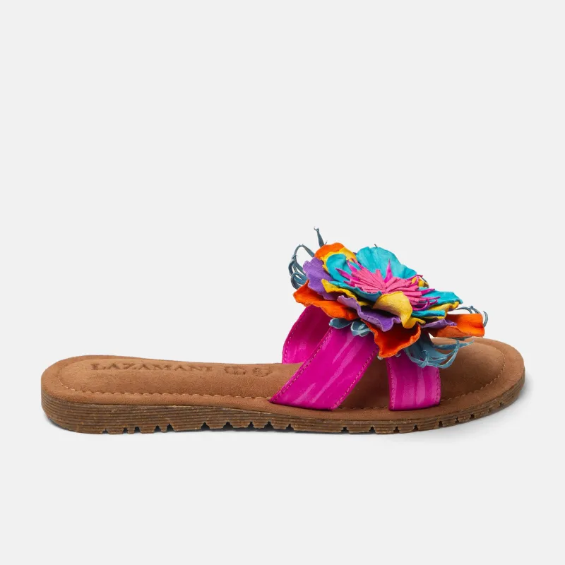 Zinnia Dames Slippers Leer Fuxia sold by Lazmani