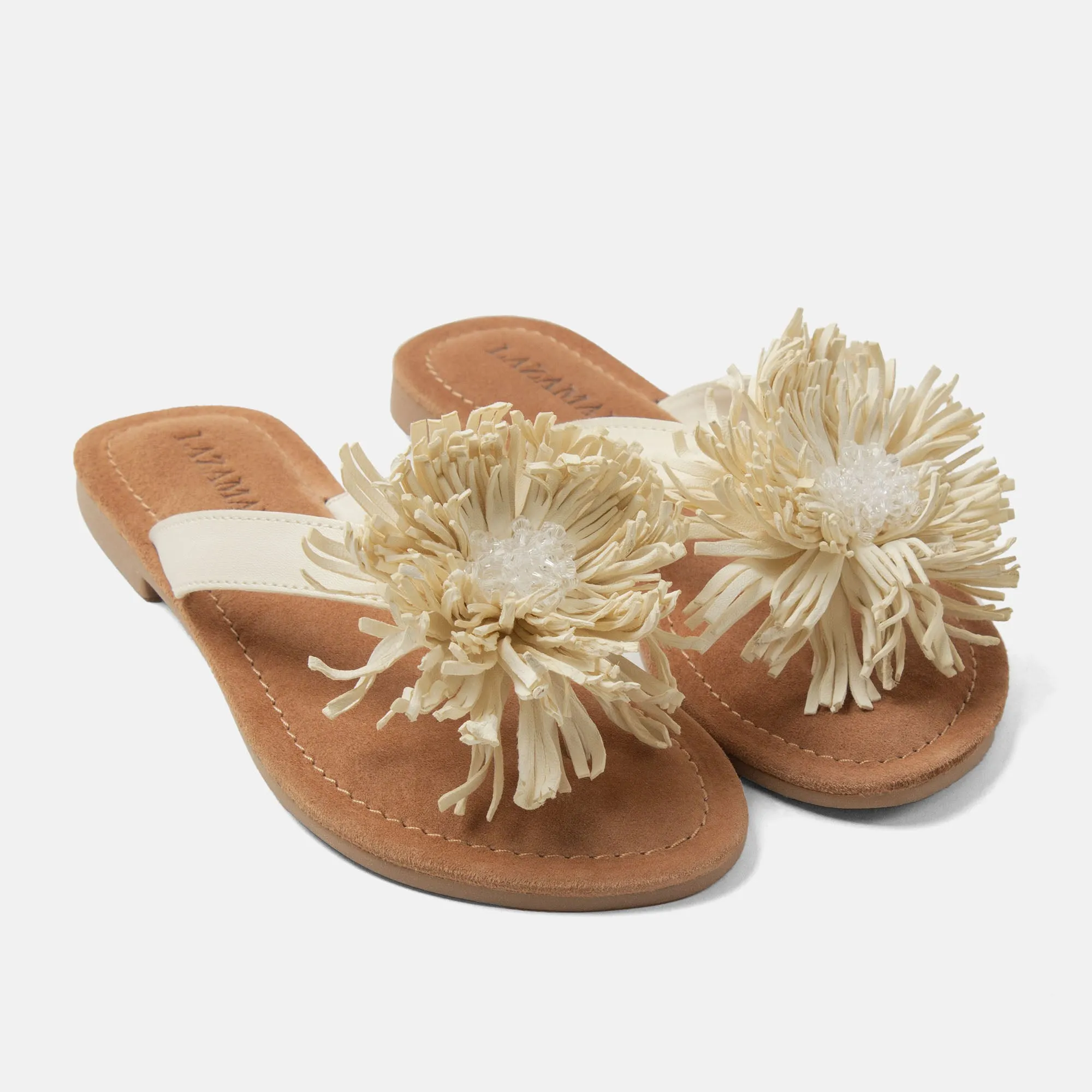 Roza Dames Teenslippers Leer Offwhite sold by Lazmani product image thumbnail 2