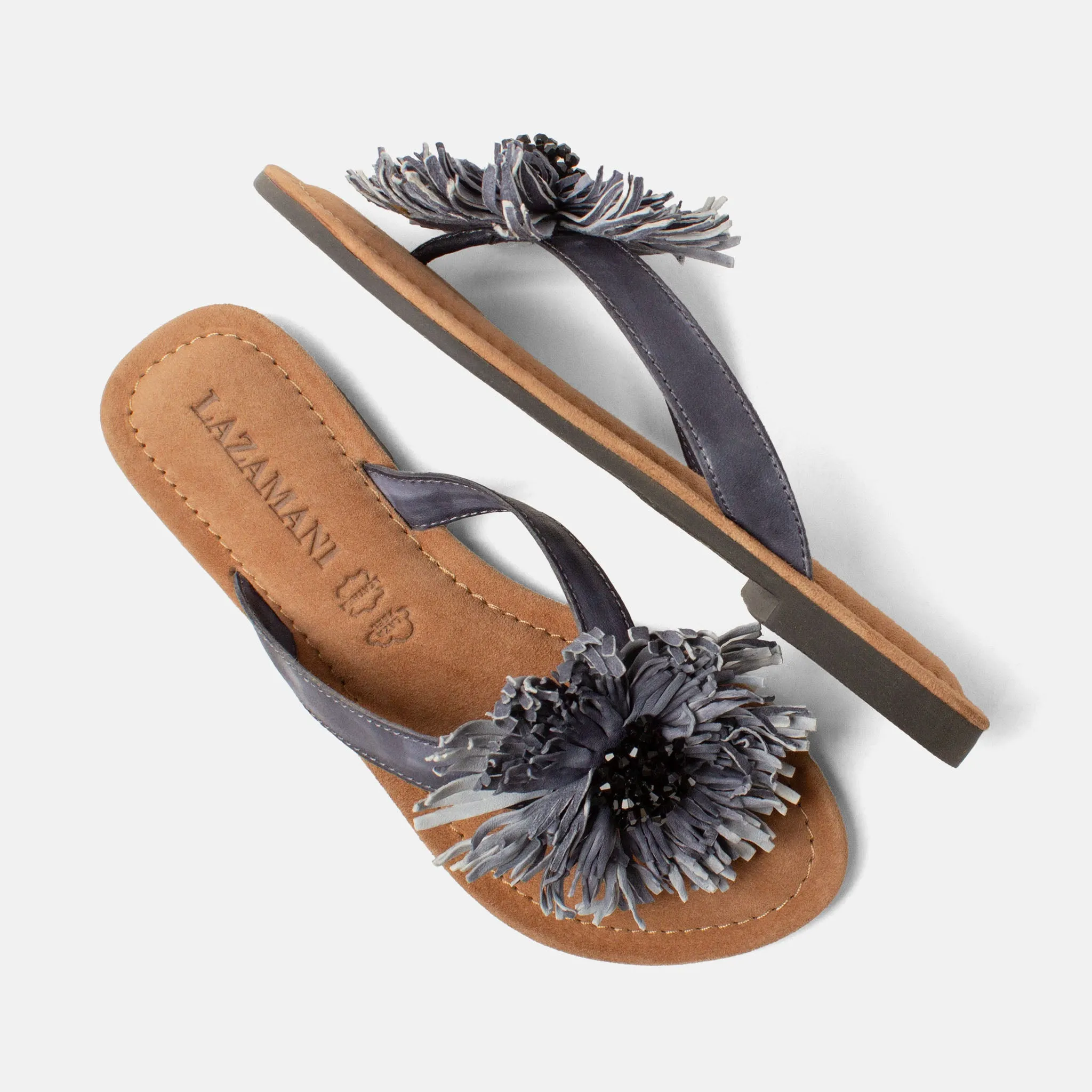 Roza Dames Teenslippers Leer Black sold by Lazmani product image thumbnail 3