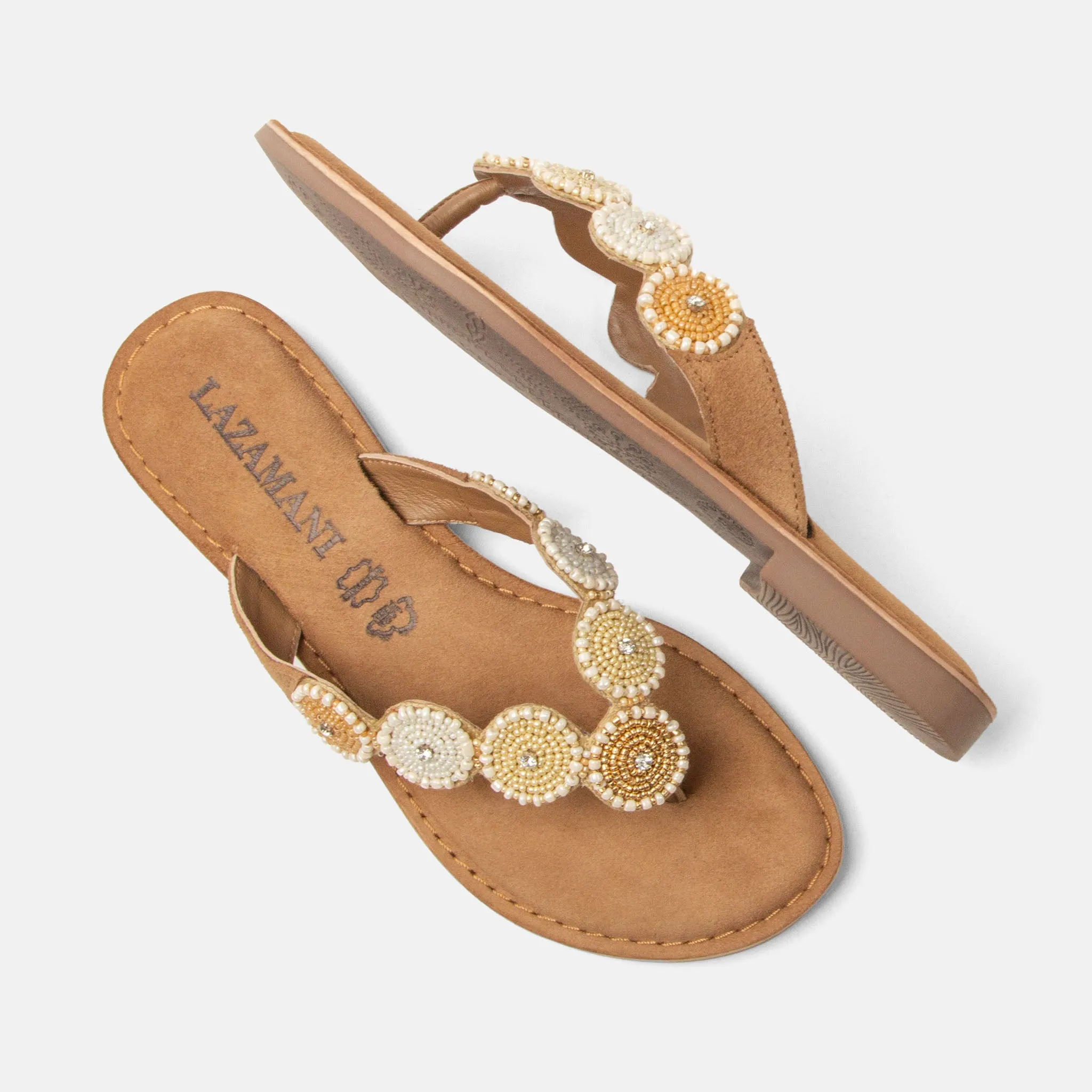 Loua Dames Teenslippers Suede Beige sold by Lazmani product image thumbnail 3