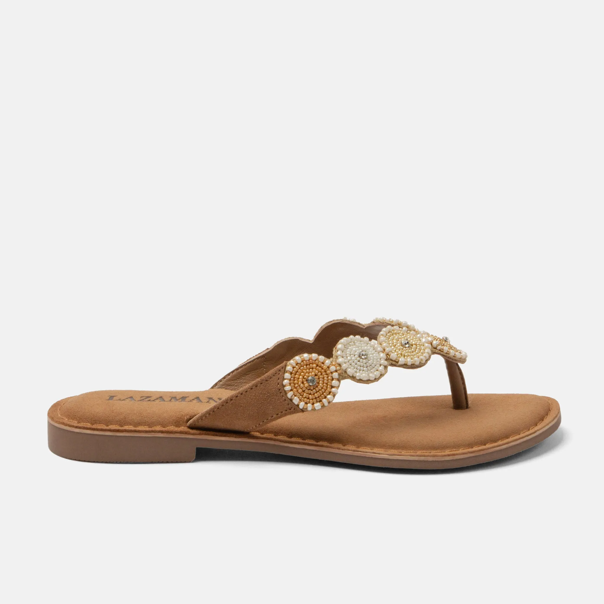 Loua Dames Teenslippers Suede Beige sold by Lazmani