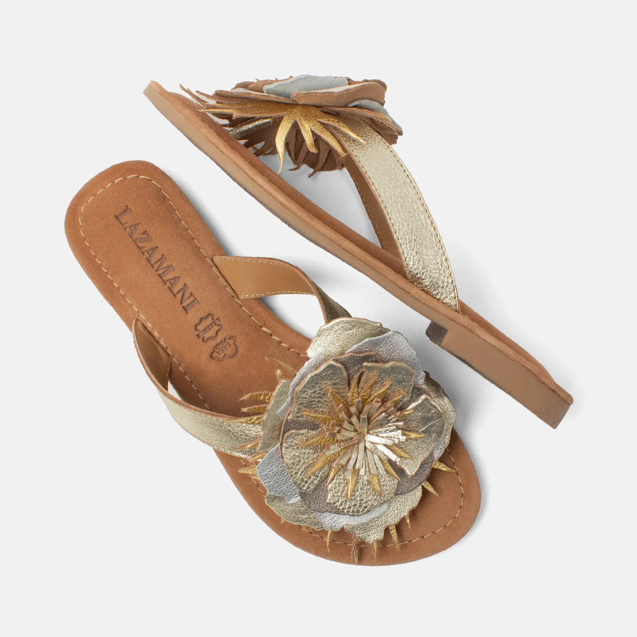 Hilde Dames Teenslippers Leer Gold sold by Lazmani product image thumbnail 3