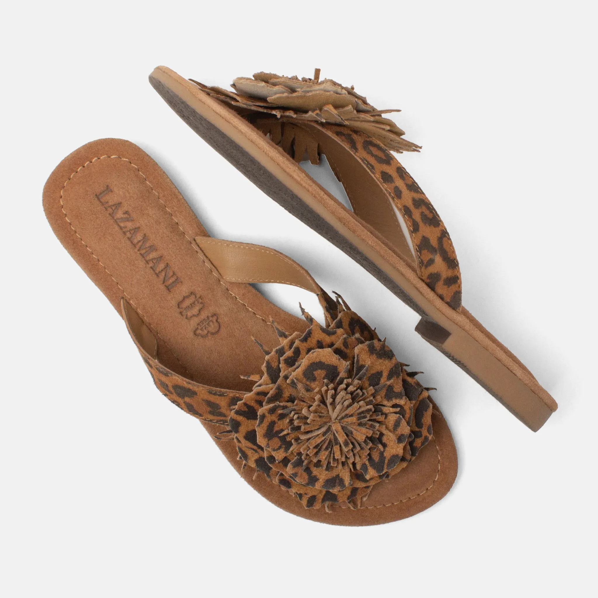 Nomi Dames Teenslippers Suede Leopard sold by Lazmani product image thumbnail 3