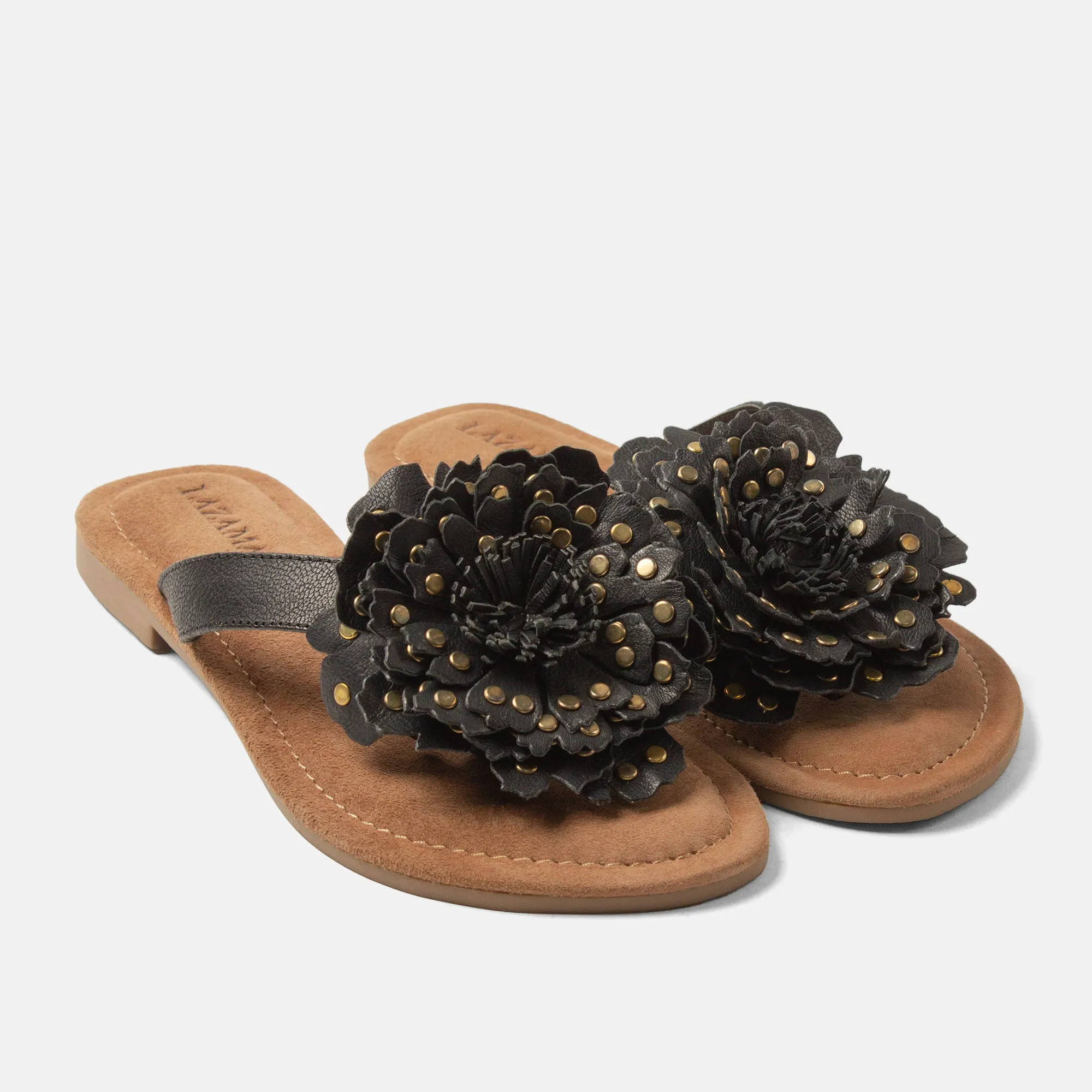 Kira Dames Teenslippers Leer Black sold by Lazmani product image thumbnail 2