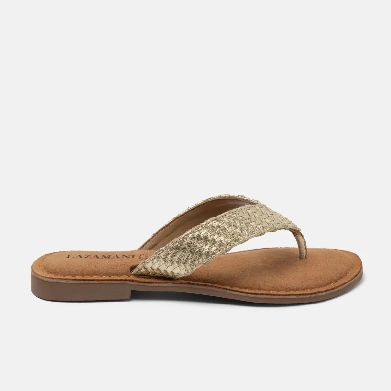 Jule Dames Teenslippers Gold made by Lazmani