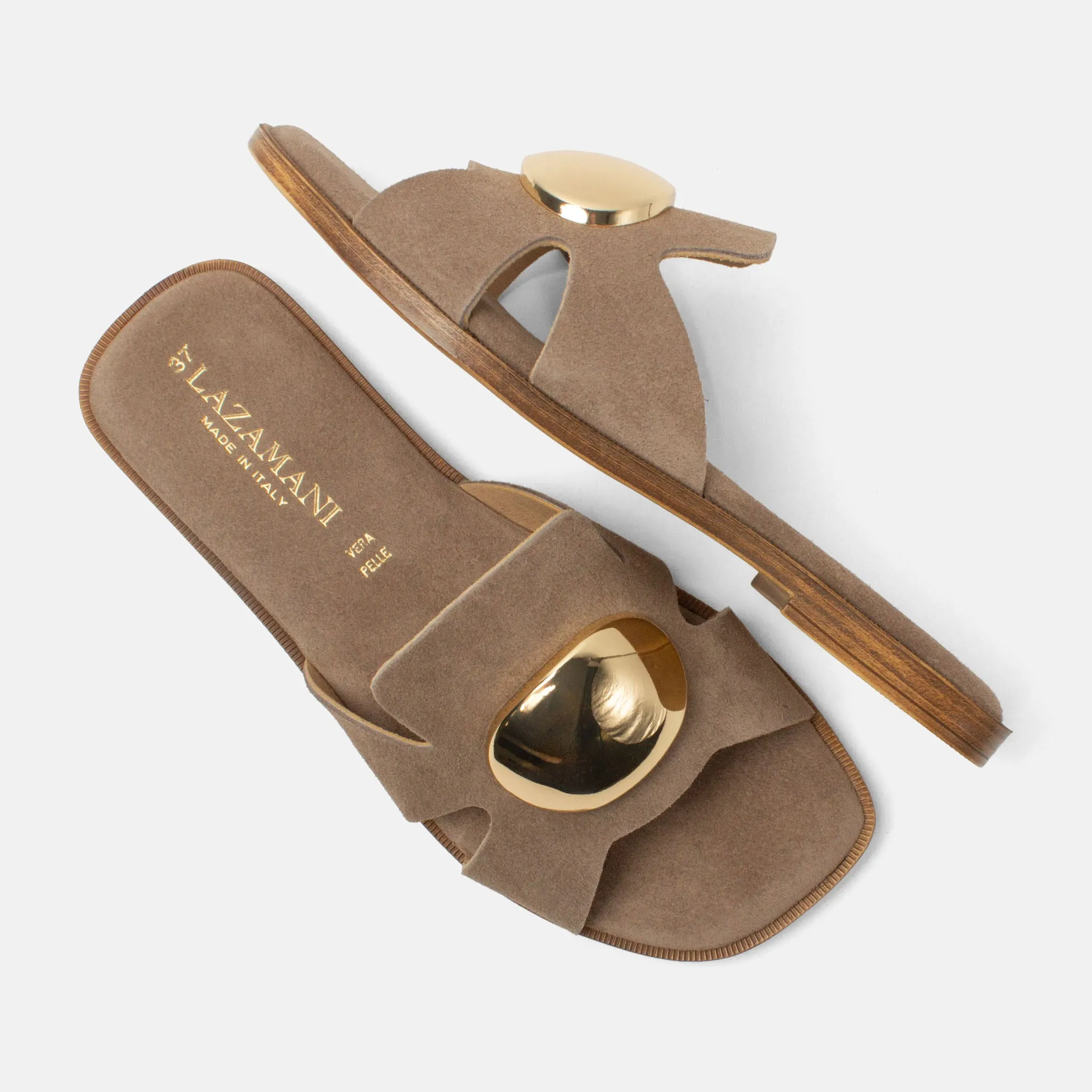 Zola Dames Slippers Suede Taupe sold by Lazmani product image thumbnail 3