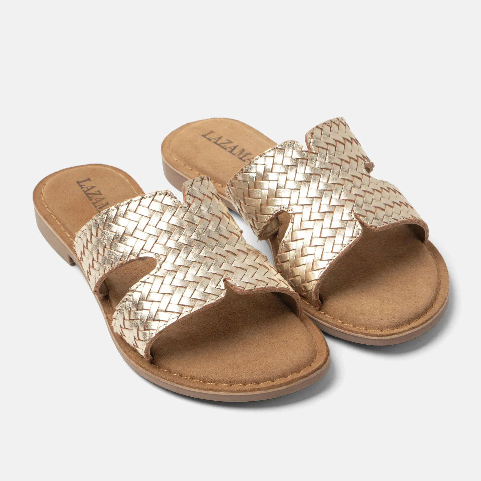 Puck Dames Slippers Leer Gold sold by Lazmani product image thumbnail 2