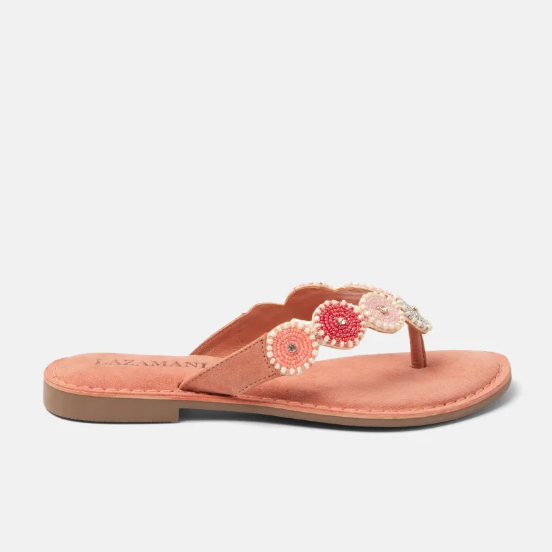 Loua Dames Teenslippers Suede Pink made by Lazmani