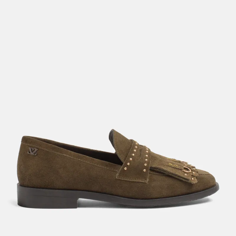 Suus Dames Loafers Suede Khaki made by Lazmani