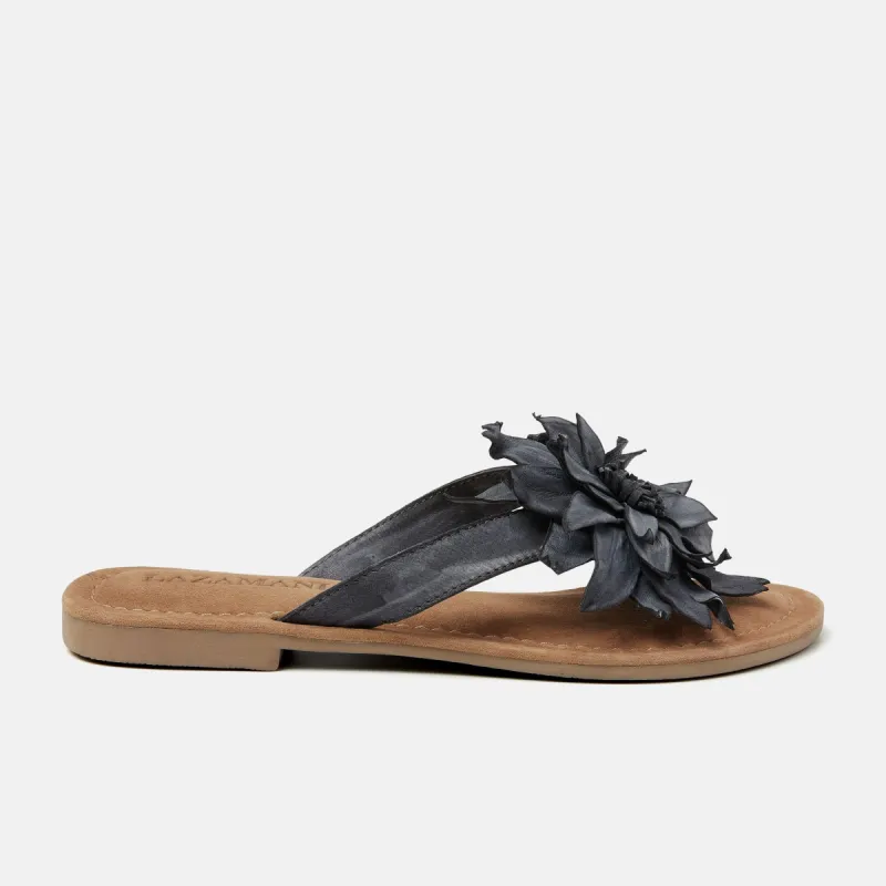 Daisy Leren Dames Slippers Black sold by Lazmani