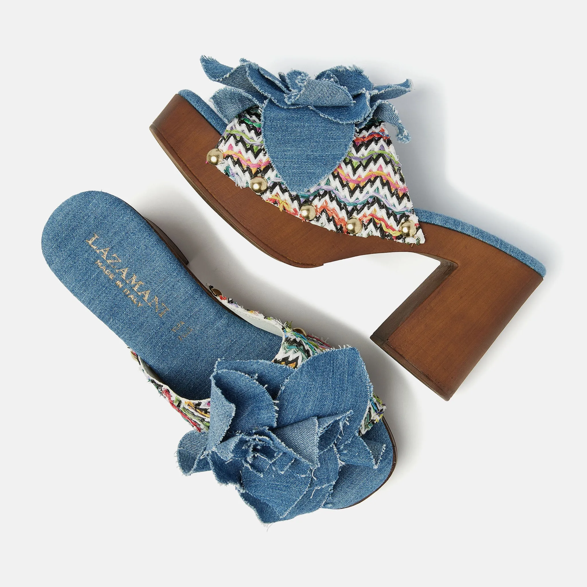 Donna Raffia Dames Clogs Denim sold by Lazmani product image thumbnail 3