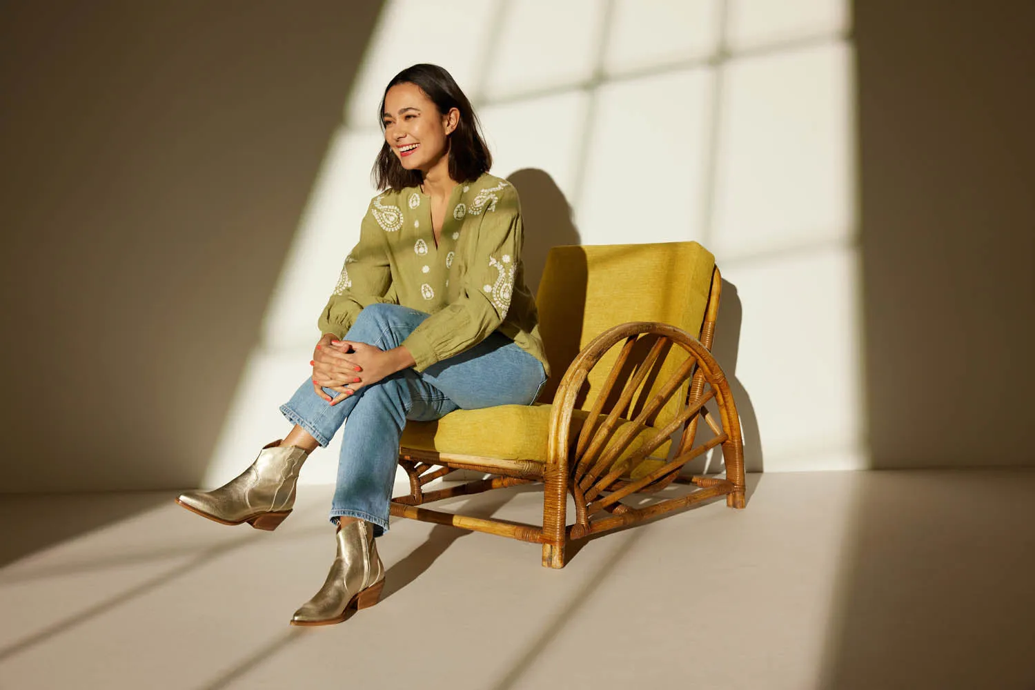 Arianna Leren Dames Enkellaarsjes Gold sold by Lazmani product image thumbnail 5