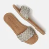 Melany Dames Slippers Silver sold by Lazmani
