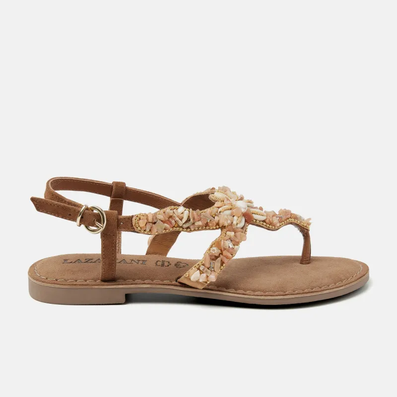 Greta Suede Dames Sandalen Tan sold by Lazmani