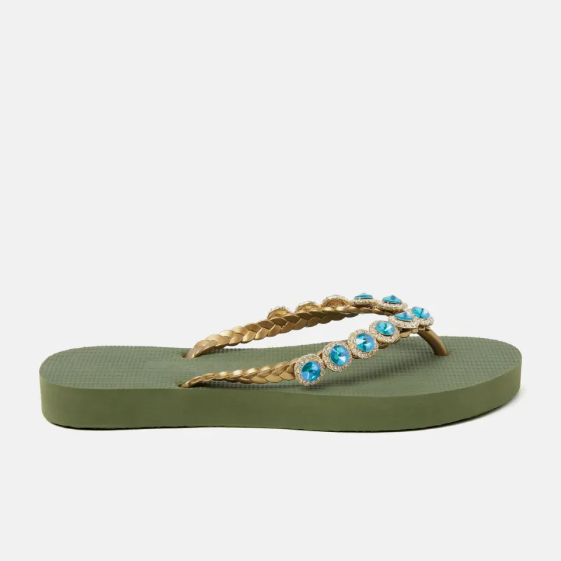 Bora Bora Beach Dames Slippers Green sold by Lazmani