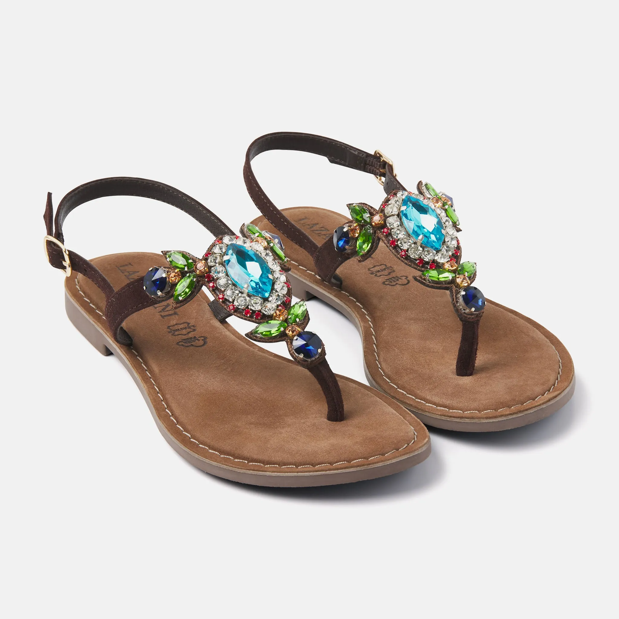 Naomi Suede Dames Sandalen Brown Multi sold by Lazmani product image thumbnail 3