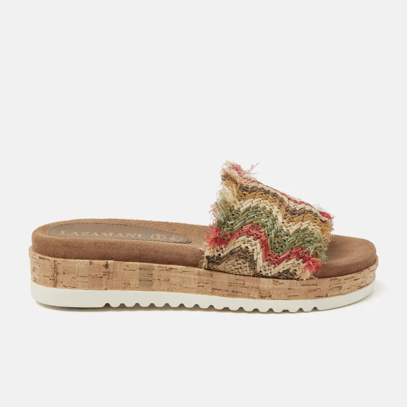 Violet Raffia Dames Slippers Taupe sold by Lazmani