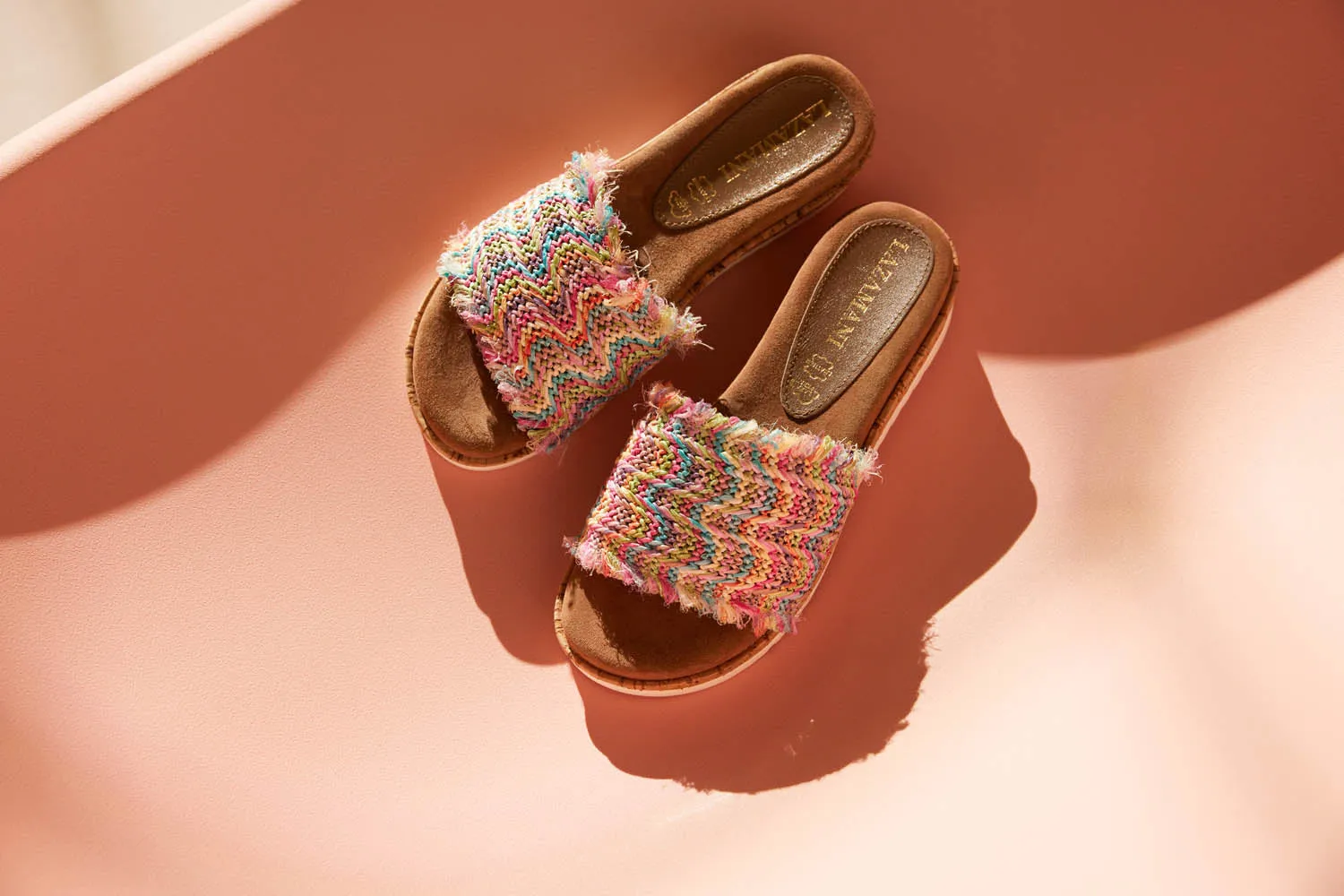 Violet Raffia Dames Slippers Pink sold by Lazmani product image thumbnail 4